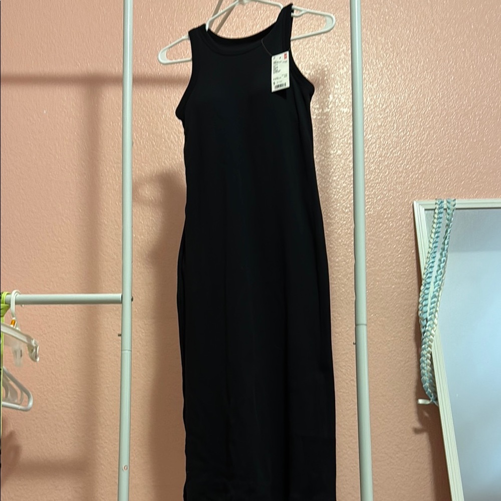 Uniqlo Black Halter Sheath Maxi Dress